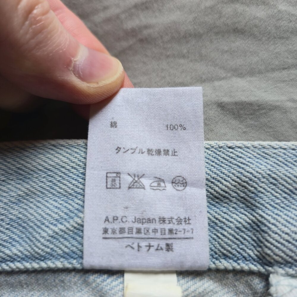 A.P.C 100% Cotton denim light wash blue jeans - Size 31 - Picture 9 of 16